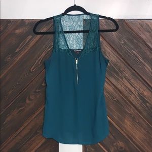 Express functional zip, lace top (size small)